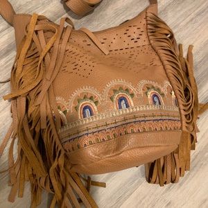 Cleobella embroidered with fringe bag